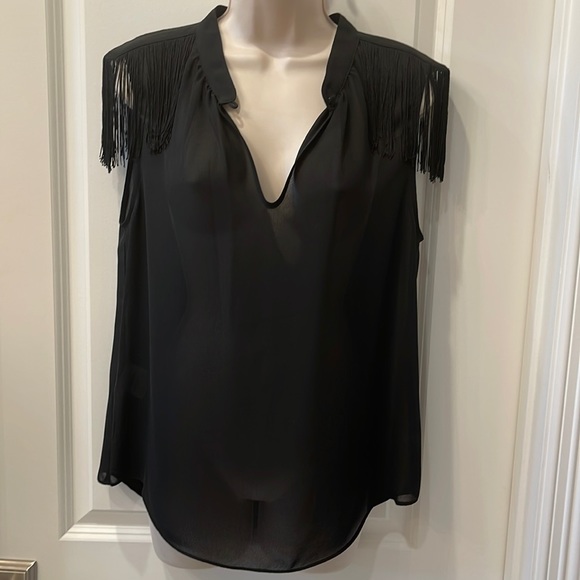 BCBG Generation Black Sheer Blouse, Size Medium - Picture 1 of 5